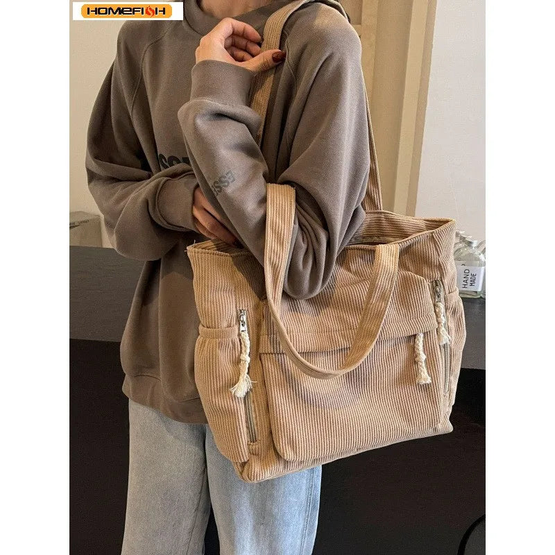 Corduroy Travel Shoulder Bag