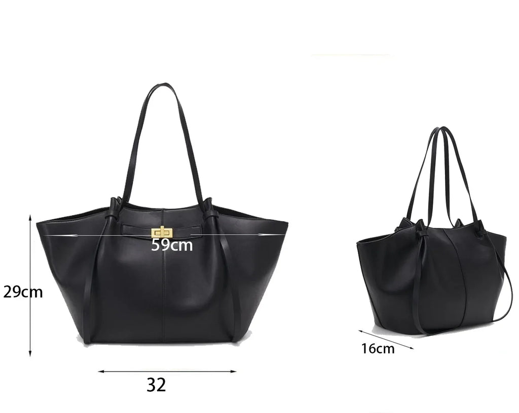 Trapeze Lock Tote Handbag