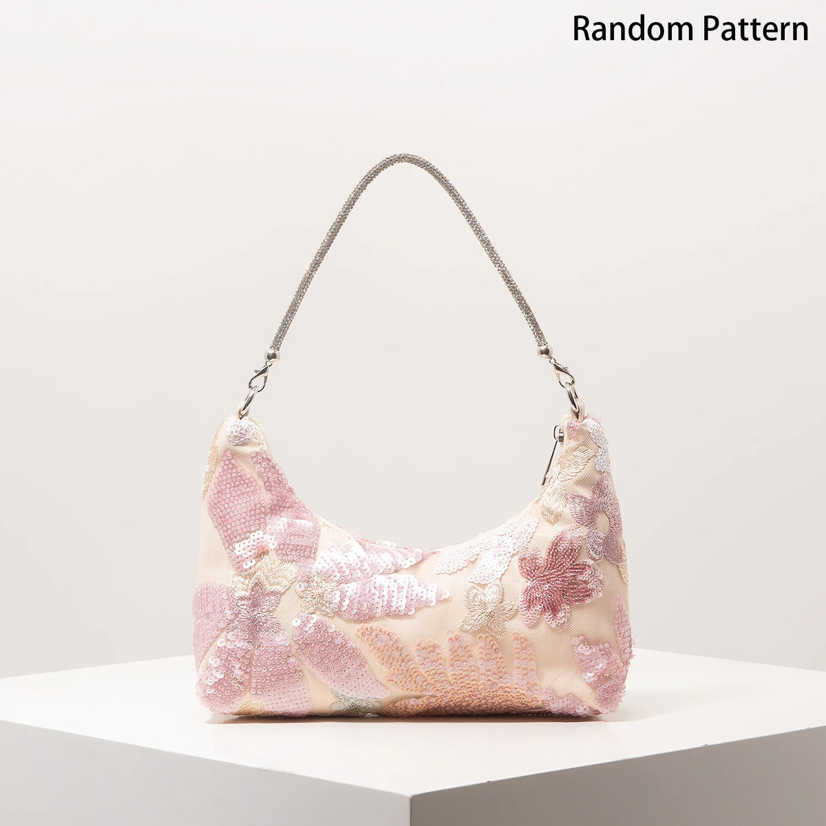 Floral Sequin Embroidered Evening Bag