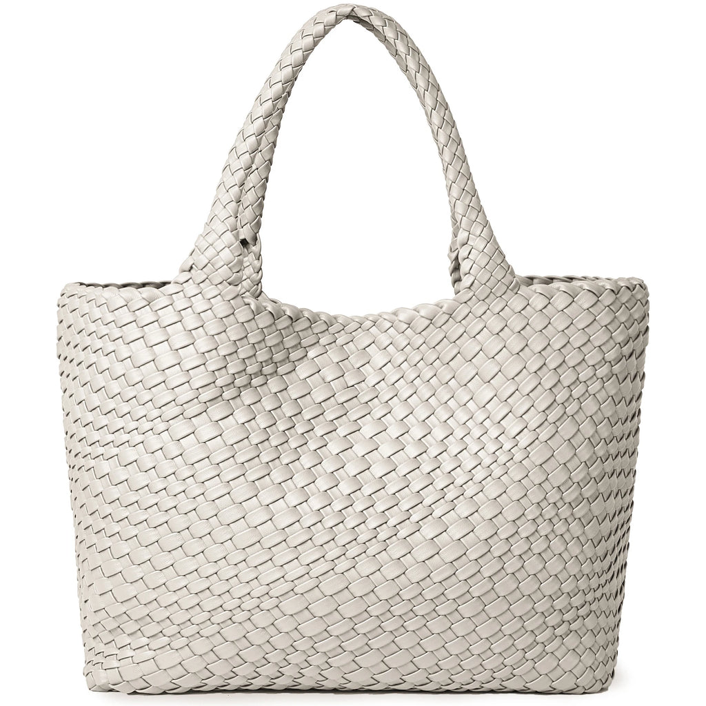 Woven Vegan Leather Beach Tote