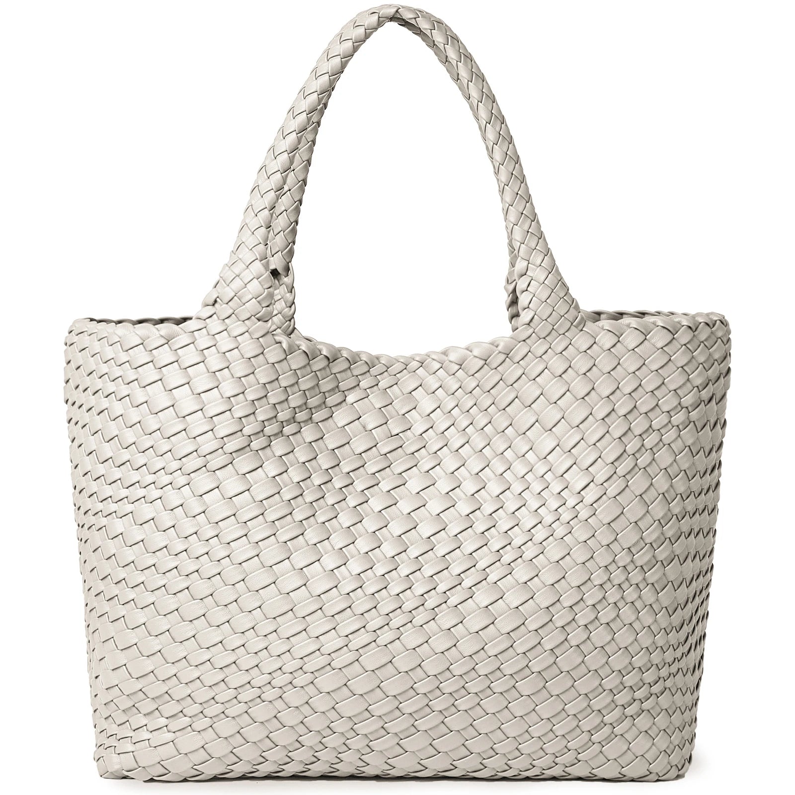 Woven Vegan Leather Beach Tote