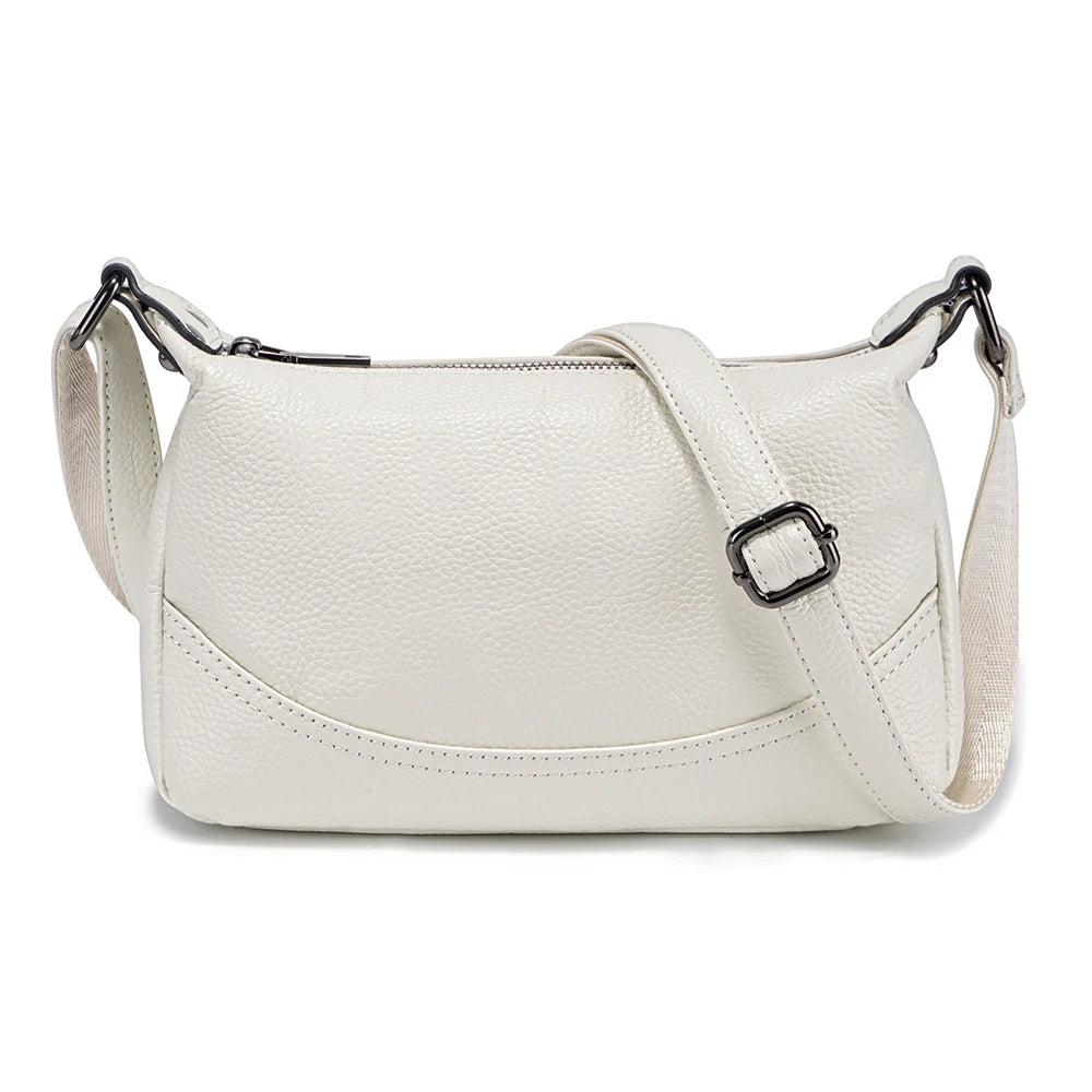 Soft Cowhide Double Zip Hobo
