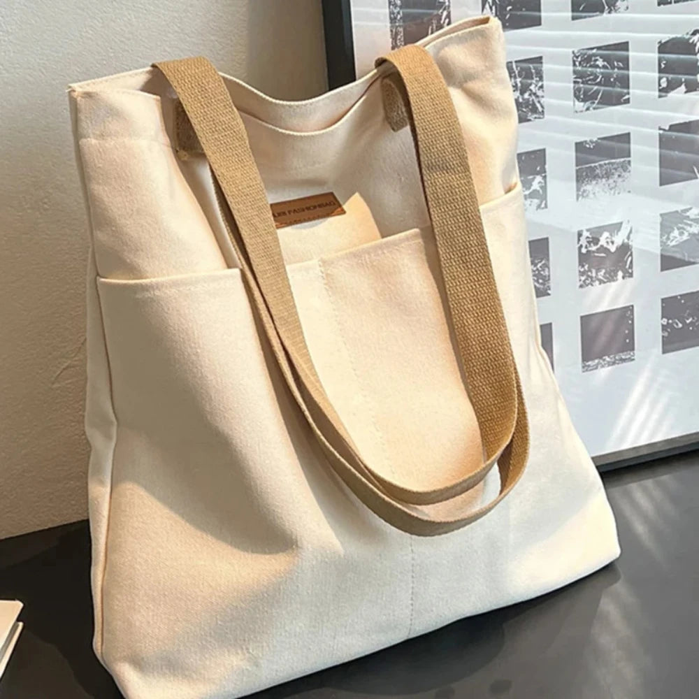Stitched Canvas Commuter Tote
