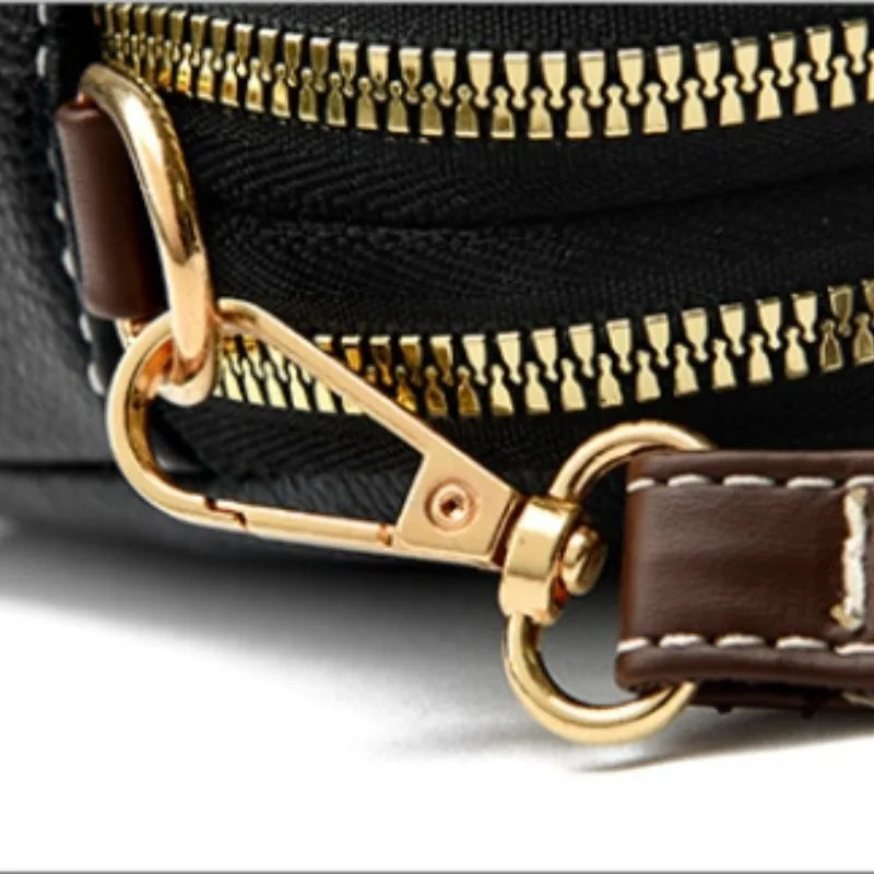 Cowhide Leather Flap Crossbody Bag