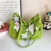 Star Corduroy Student Tote Bag