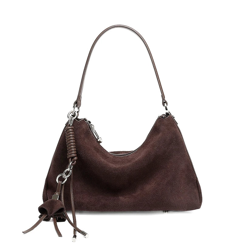 Retro Suede Tassel Hobo Bag