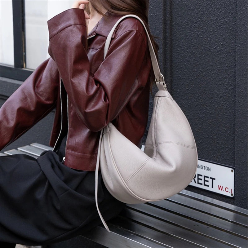 Soft Cowhide Leather Shoulder Bag