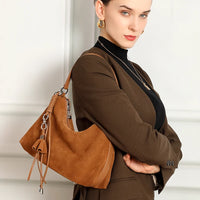 Retro Suede Tassel Hobo Bag