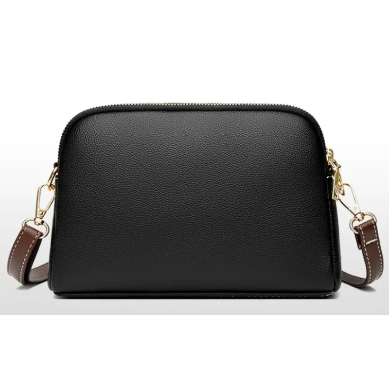 Cowhide Leather Flap Crossbody Bag
