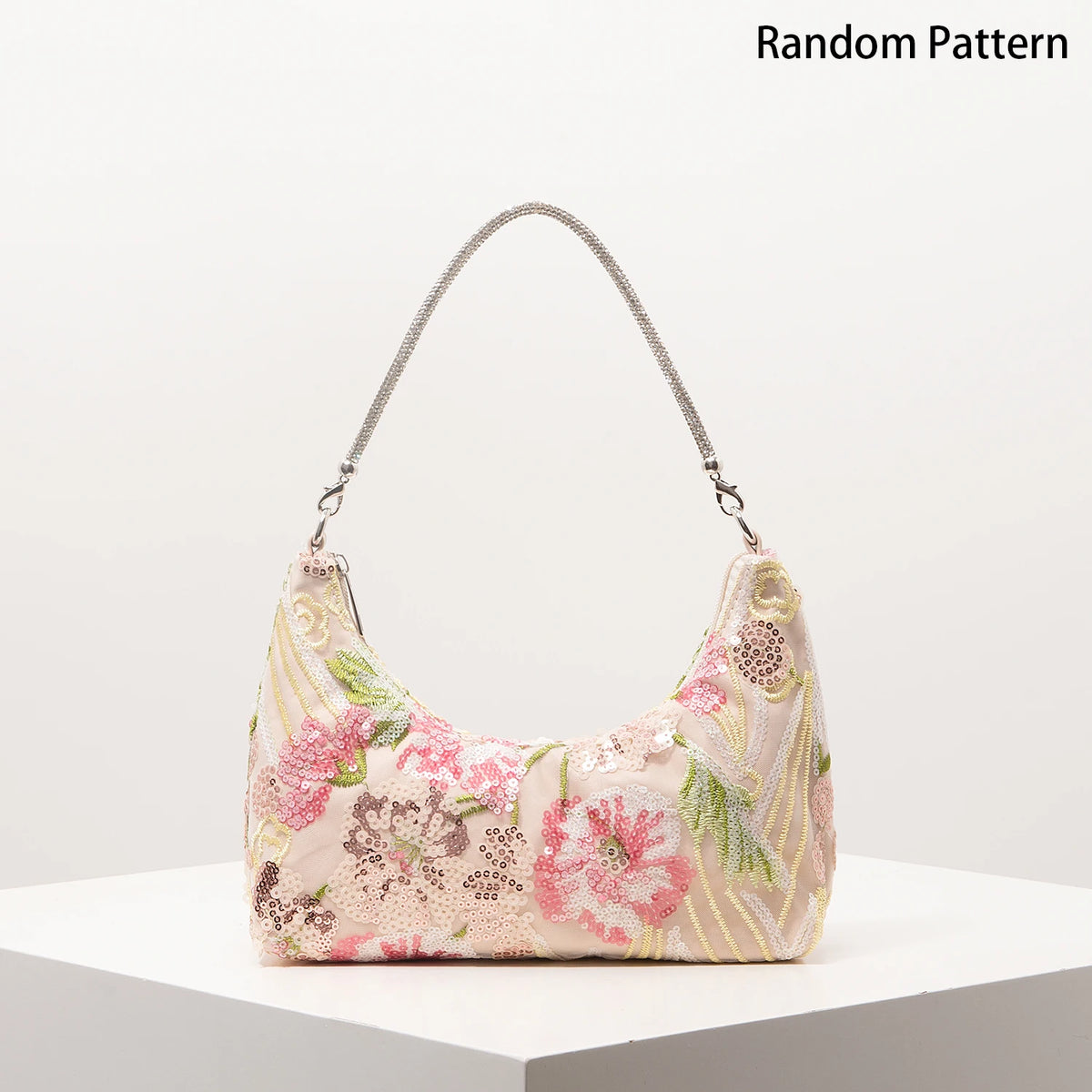 Floral Sequin Embroidered Evening Bag