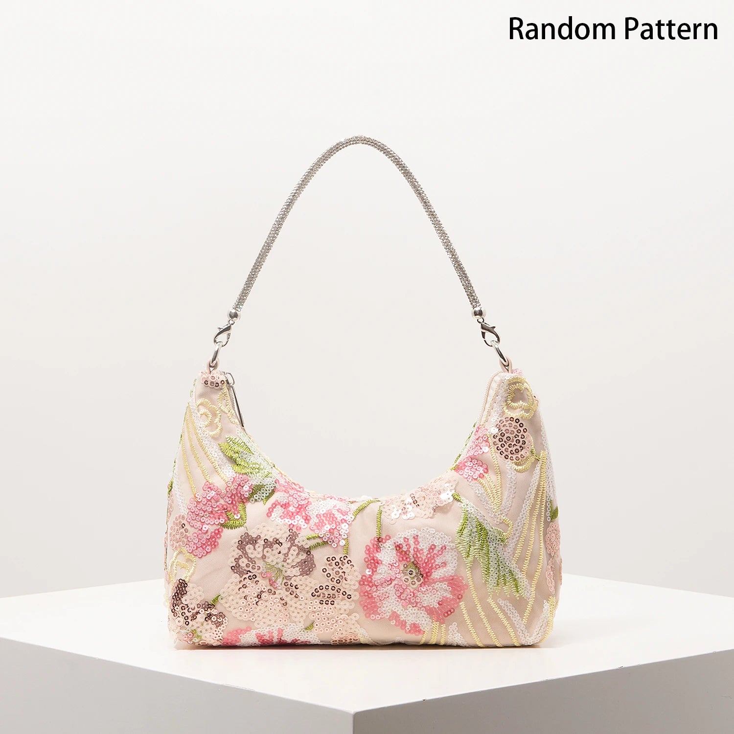 Floral Sequin Embroidered Evening Bag