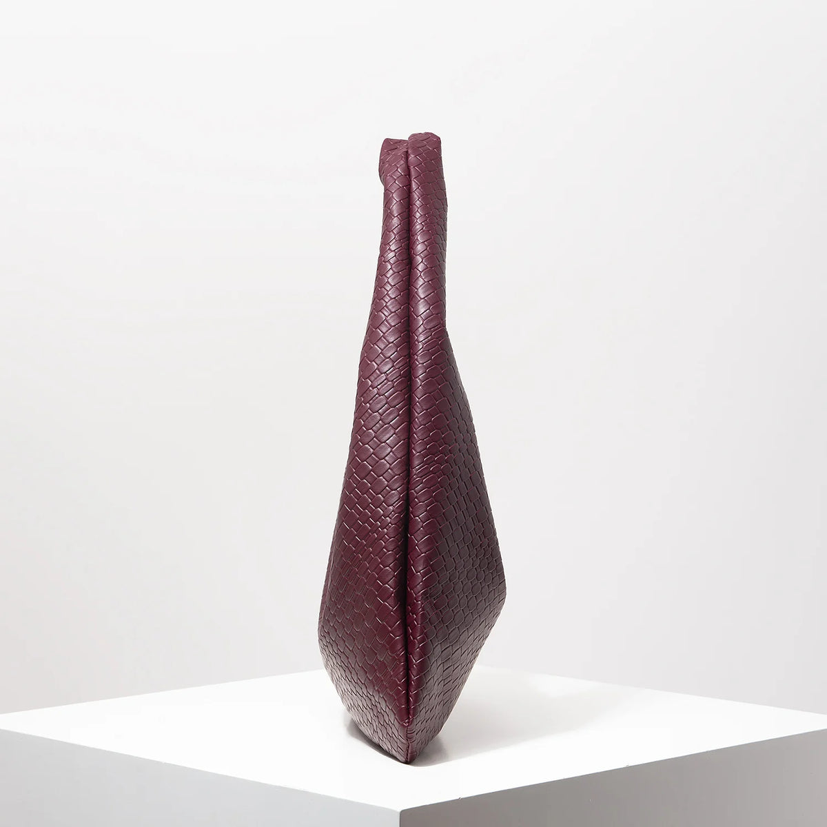 Woven Vegan Leather Hobo Bag