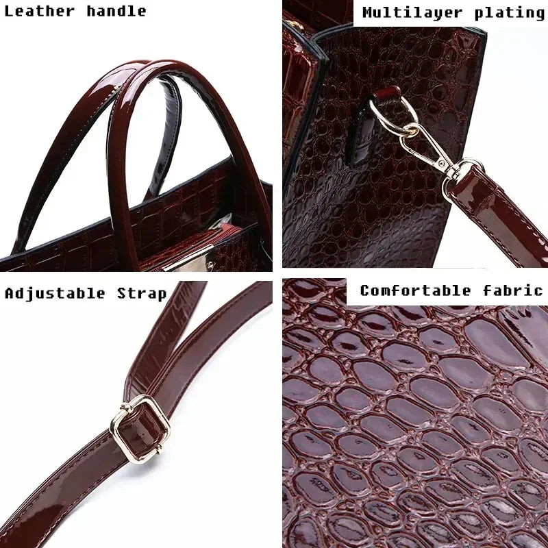 Croc Pattern Business Tote Bag
