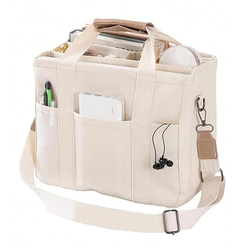 Casual Canvas Multi-Pocket Tote