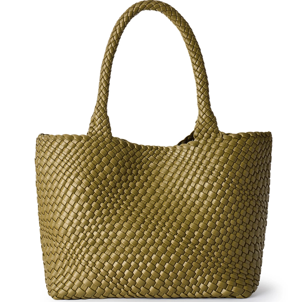 Woven Vegan Leather Beach Tote