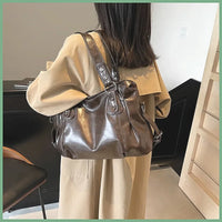 Retro Vegan Leather Tote Bag
