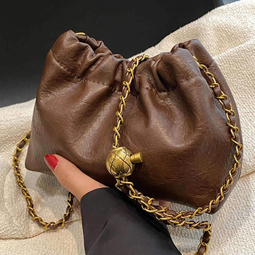 Pleated Chain Shoulder Bag