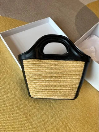 Woven Straw Basket Bag