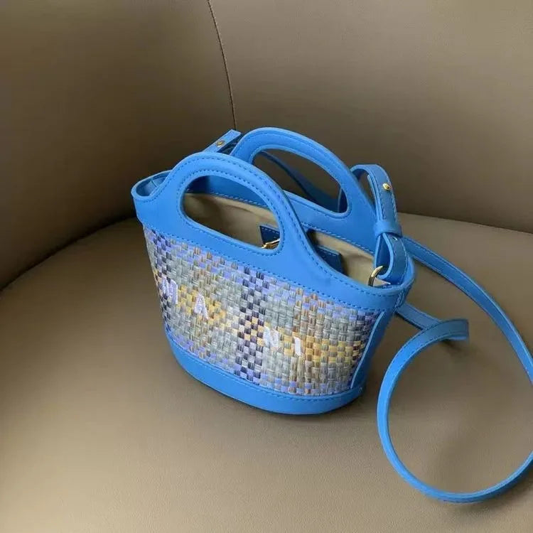 Woven Straw Basket Bag