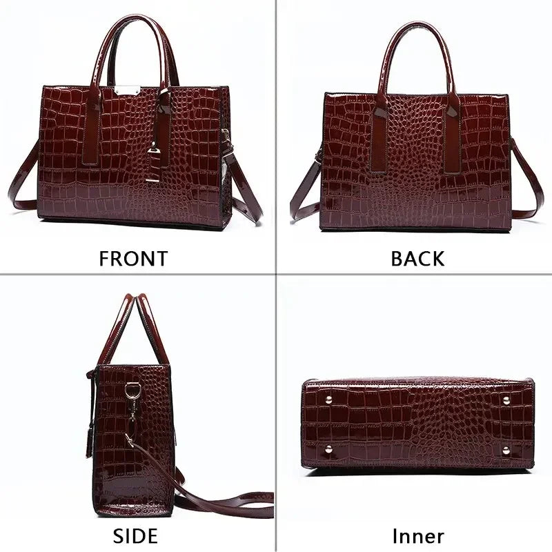 Croc Pattern Business Tote Bag