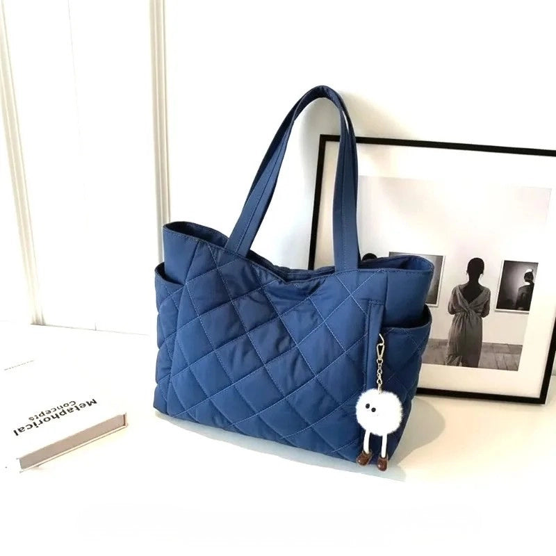Diamond Pattern Cotton Tote Bag